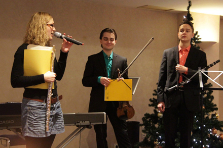 Hanna Keller (Querflöte), Jakob Lehmann (Violine), Josef Lehmann (Klarinette) 