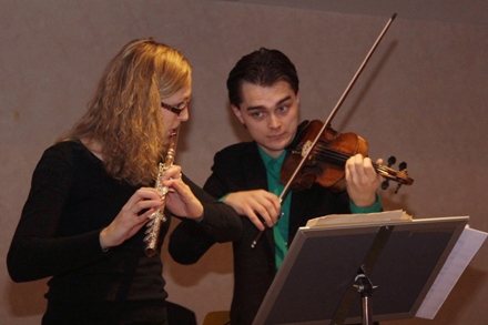 Hanna Keller (Querflöte), Jakob Lehmann (Violine) 