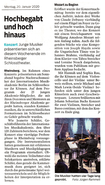 Kammerkonzert im Schloss Rheinsberg